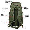 Рюкзак тактичний Storm Cargo Олива; 60л; 50х38х27см. MOLLE. Туристичний рюкзак-баул., фото 5