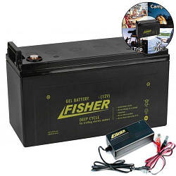 Тяговий акумулятор Fisher. 12V. 85A/h GEL. +З/У. Гелева тягова акумуляторна батарея.