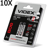 10 Штук Аккумулятор VIDEX AAA (HR03) 800 mAh Ni-MH 1.2V Original аккумуляторная батарейка батарея Польша!