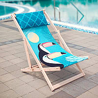 Кресло шезлонг раскладной для пляжа и бассейна деревянный, лежак пляжный Туканы «Ф-С»