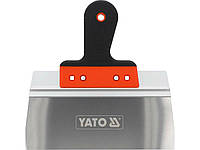 Шпатель фасадний YATO роб. частина- 250х 90мм з нержавіючої сталі, l=250 мм, двокомпонент ручка [10] Hatka -