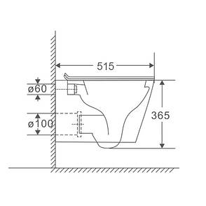 Унітаз підвісний Mixxus Premium Bevel-0301-R 515x355x365mm, система змиву RIMLESS (MP6470), фото 3
