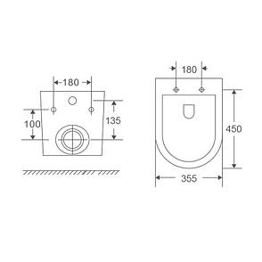 Унітаз підвісний Mixxus Premium Bevel-0301-R 515x355x365mm, система змиву RIMLESS (MP6470), фото 4