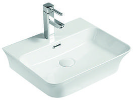 Умивальник накладний керамічний MIXXUS Premium Bevel-0201 з переливом 485x410x125мм (MP6480)