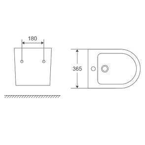 Біде підвісне Mixxus Premium Ellipse-0501 495x365x325mm (MP6469), фото 4