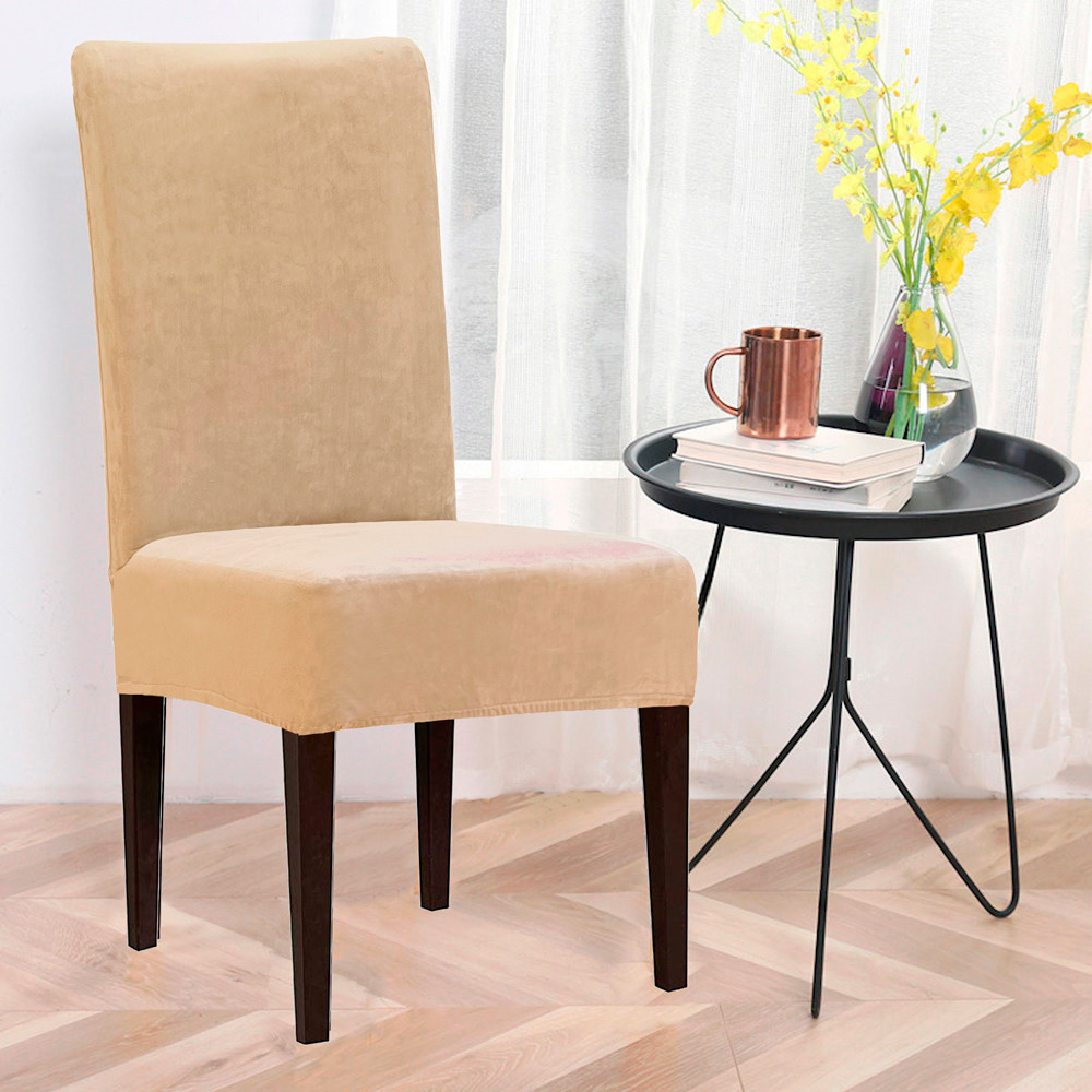 Чохол для стільців велюр бежевий Love You