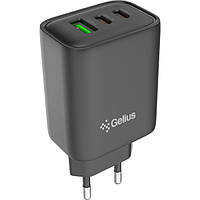 Адаптер питания для телефона Gelius Power Pulse GP-HC057 65W USB + 2Type-C (QC/PD/PPS) Black