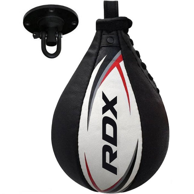 Пневмогруша боксерська RDX 2Y Boxing Speed Ball Leather Multi White/Red, фото 1