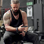 Лямки для тяги RDX S4 Gym Cotton Gel Straps Blue Plus, фото 4