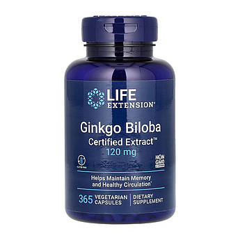 Ginkgo Biloba Certified Extract™	120mg - 365 vcaps