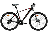 Велосипед алюміній 29» Leon TN-80 AM Hydraulic lock out HDD рама-21» чорний з червоним (матовий) 2024