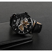 Классические Часы механические мужские на кожаном ремешке Качественные часы с минеральным стеклом Часы + 1 год гарантии