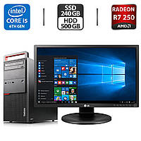 Комплект ПК: Lenovo ThinkCentre M800 MT/ i5-6400/ 16GB RAM/ 240GB SSD+500GB HDD/ Radeon R7 250 2GB+LG