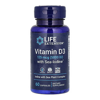 Vit D3 with Sea-Iodine™ 125 mcg (5000 IU) - 60 caps