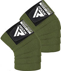 Бинти на коліна RDX K1 GYM Knee Wraps Army Green