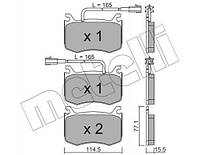 Тормозные колодки Metelli 22-1099-0 Alfa Romeo GIULIA 77367676, 77368402, 68311929AA