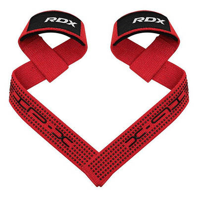 Лямки для тяги RDX S4 Gym Cotton Gel Straps Red Plus