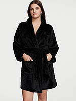 ХАЛАТ ЖЕНСКИЙ ПЛЮШЕВЫЙ VICTORIA'S SECRET SHORT COZY ROBE Черный XS/S