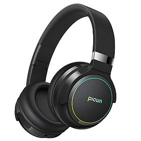 Бездротові Bluetooth навушники Picun B2 з RGB підсвічуванням Black