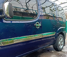 Молдинг дверний Широка модель (4 шт, нерж) Carmos - Турецька сталь для Fiat Doblo I 2005-2010 рр