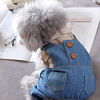 Комбинезон джинсовый для собак 11017 XS бежевый b