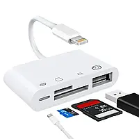 Картридер для iPhone, устройство для чтения карт памяти для iPad / Lightning / TF / SD / USB