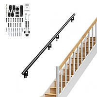 VEVOR Handrail Aluminium Alloy Easy Care Stair Railing 3657.6mm Railing Stairs 199.6kg Load Capacity