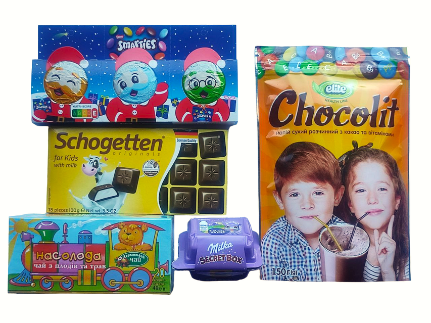 Подарочный новогодний набор с чаем и какао для детей Сказочных