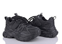 Черные кроссовки на платформе 33-38р.