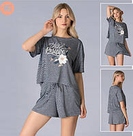 Модная пижама футболка с шортами Rubina 5973, Серый, S/M