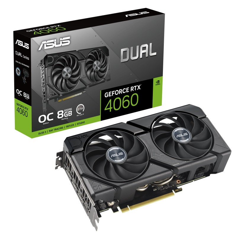 Відеокарта ASUS GeForce RTX 4060 8 GB GDDR6 Dual Evo OC (DUAL-RTX4060-O8G-EVO)