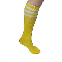 Гетры футбольные для взрослых желтые с полосками В-150