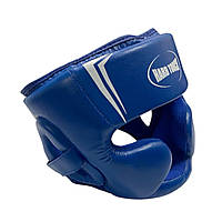 Шлем боксёрский МОЛНИЯ закрытый HARD TOUCH PU размер S синий