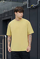 Футболка Staff light yellow oversize желтая оверсайз мужская на лето стаф Adore Футболка Staff light yellow