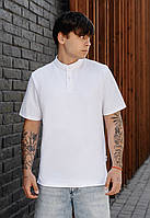 Поло Staff white белая мужская футболка с воротником очень стильная для парня стаф Adore Поло Staff white біла