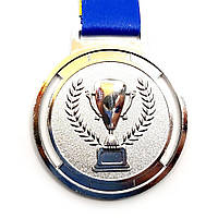 Медаль спортивна 6,5 см зі стрічкою за ІІ місце J265-12S