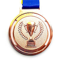 Медаль спортивна 6,5 см зі стрічкою за ІІІ місце J265-12В