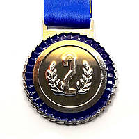 Медаль спортивна 5 см зі стрічкою за ІІ місце J25-03S