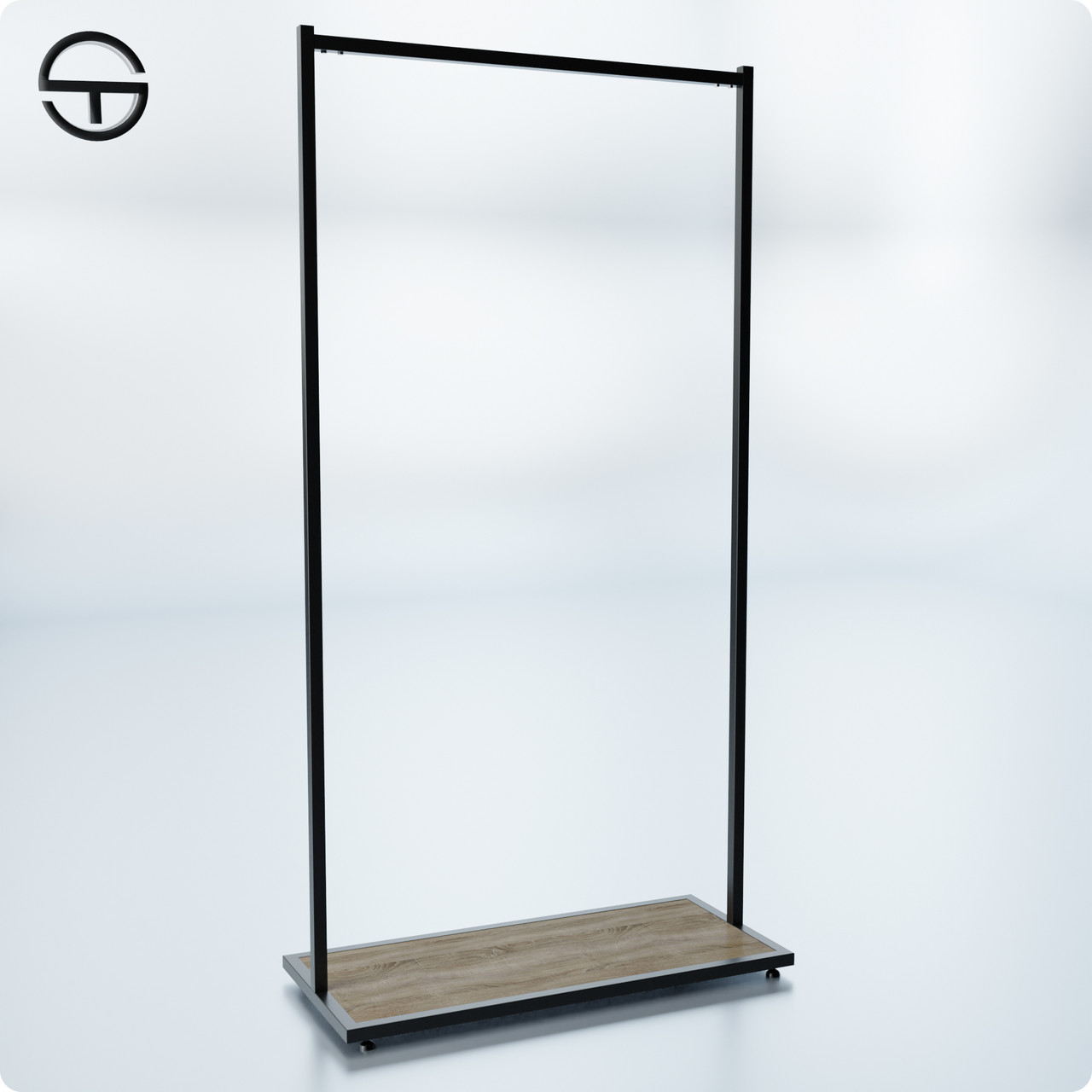 Торгова стійка "QUAD PLAIN" 1700х900х400мм. Рейл для одягу у магазин, бутік, торговельне обладнання – вішало, фото 1