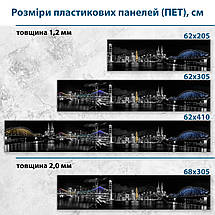 Фото панель універсальна ПЕТ, Самофіксована, 62 х 305 см (товщіна 1.2 мм), мости над річками у містах, фото 4