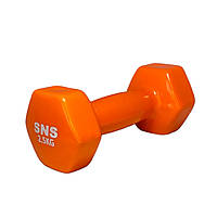 Гантель виниловая SNS 2,5 кг оранжевая