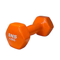 Гантель виниловая SNS 4 кг оранжевая