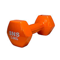 Гантель виниловая SNS 5 кг оранжевая