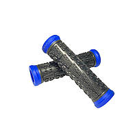 Гріпси ребристі жорсткі з синіми гріпстопами LUS1-blue