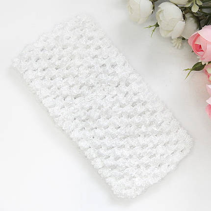 Пов'язка на голову ажурна, біла, 7 см, фото 1