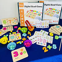 Деревянная игрушка ,логическая игра, сортер, карточки, изучение цифр, в коробке
