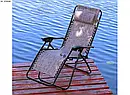 Складаний шезлонг, крісло з підніжкою для саду та відпочинку 176X65X106 см Garden Line LEZ2722, фото 5