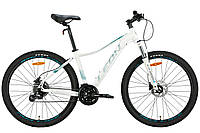 Велосипед алюминий 27.5" Leon XC LADY AM Hydraulic lock out HDD рама-16.5" белый с бирюзовым 2024