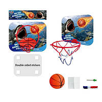 Баскетбольне кільце щит пластик 22,5-18см, кільце пластик 14,5, тка, м"яч, голка для насосу, у п/е, 24-25-2см