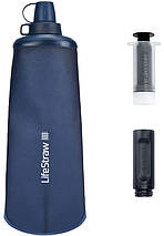 М'яка пляшка для води з фільтром LifeStraw Peak Squeeze, 1 л (Mountain Blue), фото 2